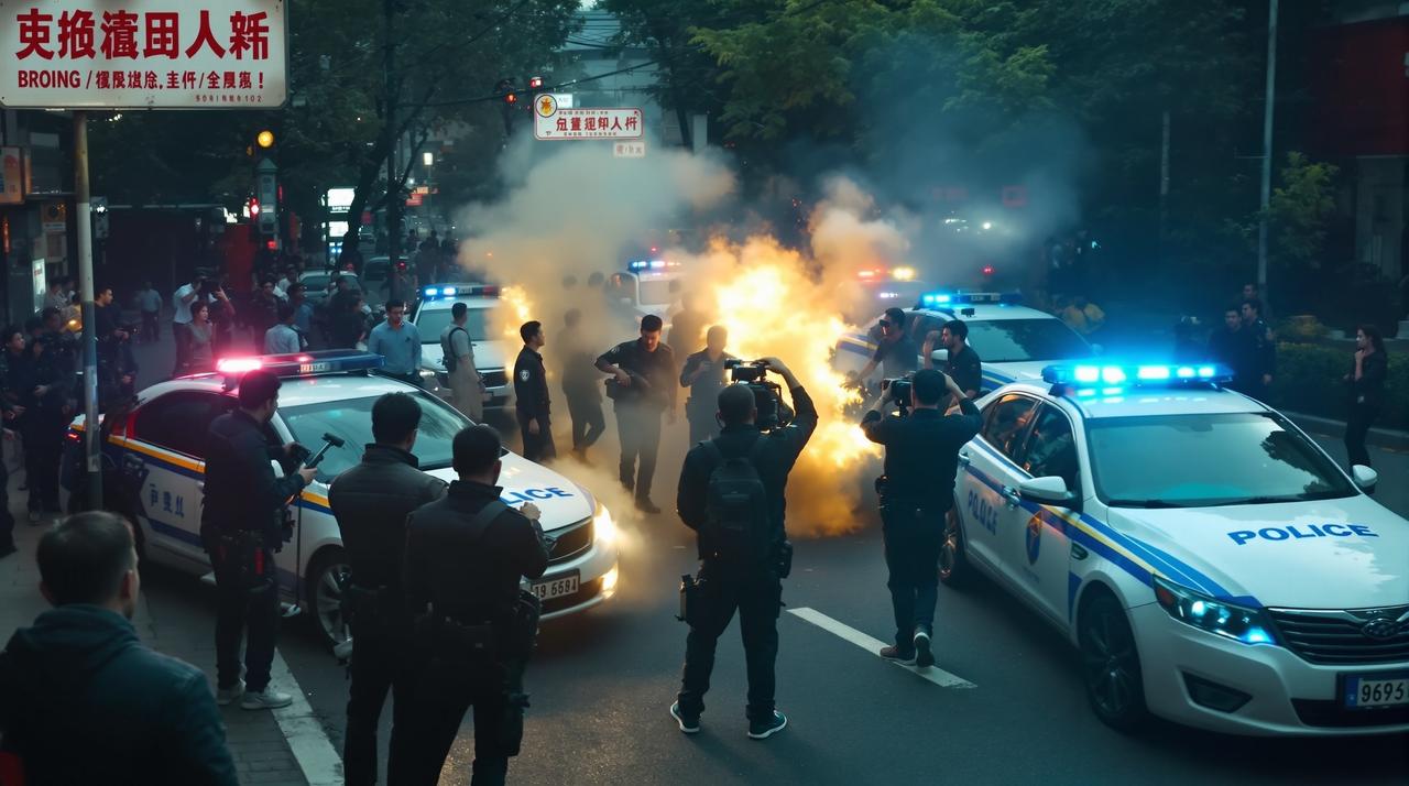 91传媒 - 某剧组在拍摄地发生冲突,警方介入调查